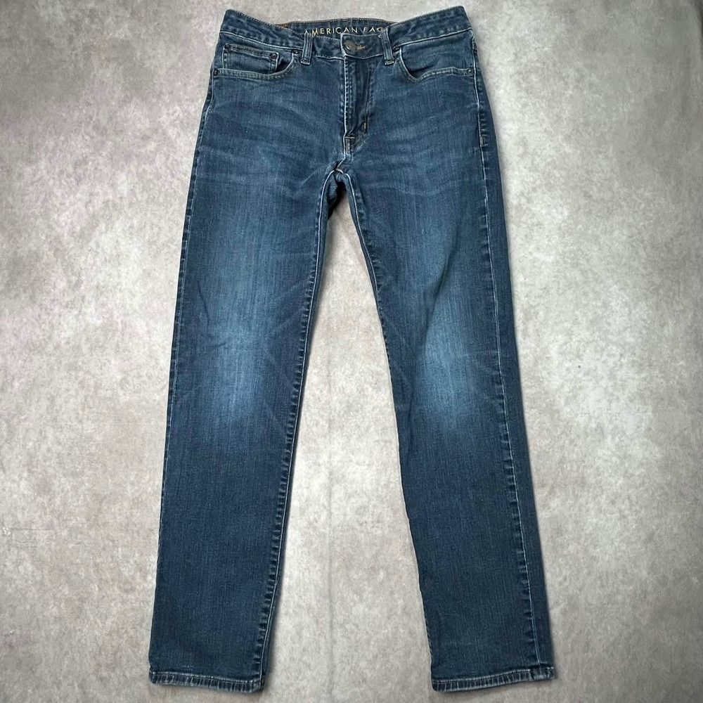 American Eagle Original Straight Flex Jeans Mens 32x32 Medium Wash Blue Denim